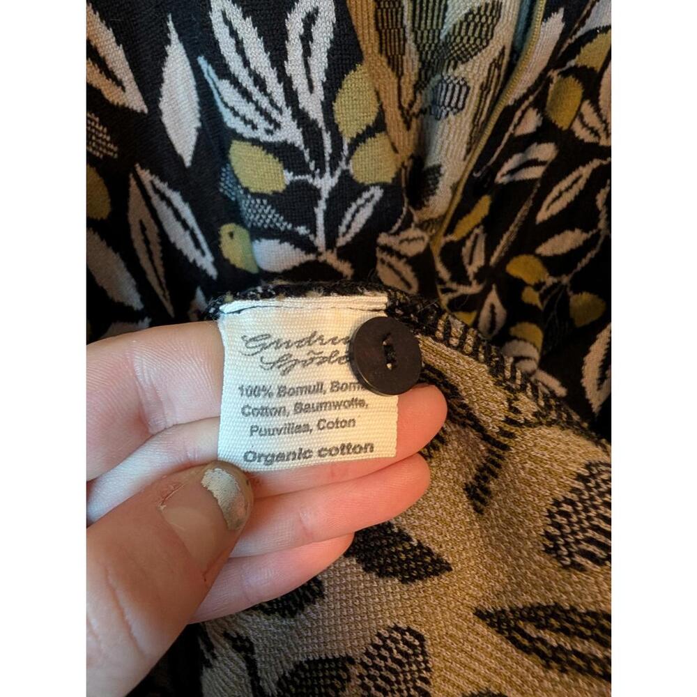 GUDRUN SJODEN Citro black gray lemon cardigan sz XL - Picture 3 of 5